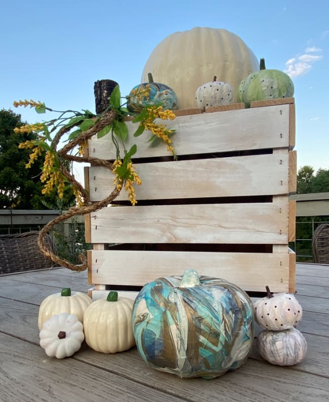 Pumpkin Crate Porch Display