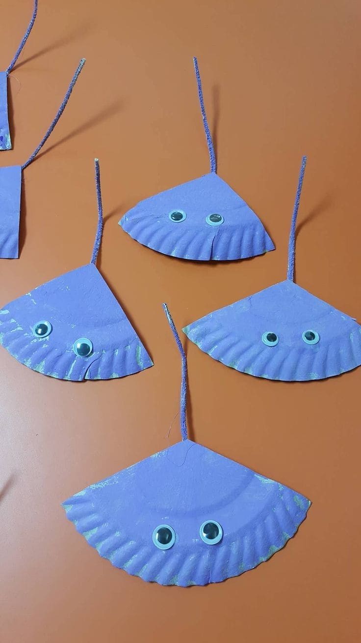 Purple Paper Cupcake Stingrays