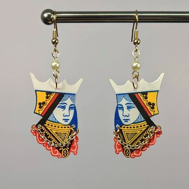 Queen of Hearts Recycled Earrings