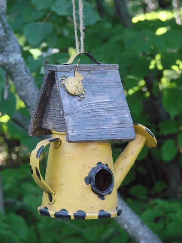 Quirky Watering Can Birdhouse