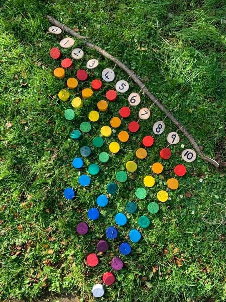 Rainbow Bottle Cap Counting Board