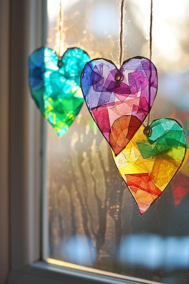 Rainbow Heart Sun Catchers