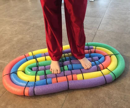 Rainbow Pool Noodle Foot Mat