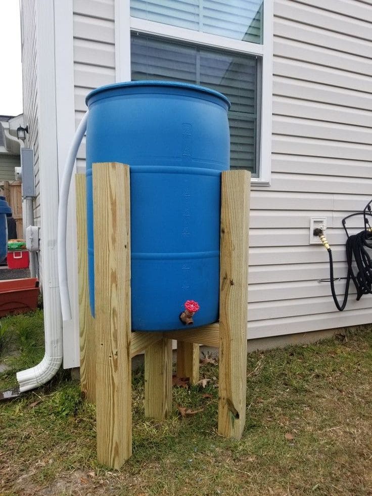 Raised Rain Barrel Collector