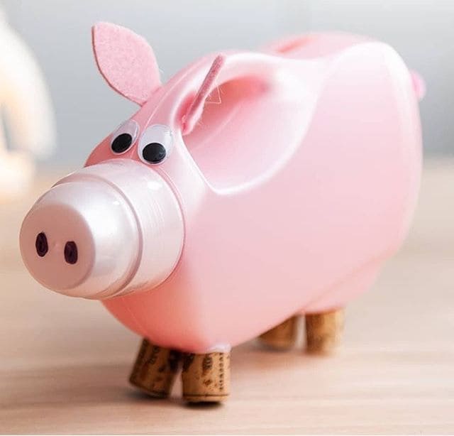Recycled Bottle Piggy Decoration