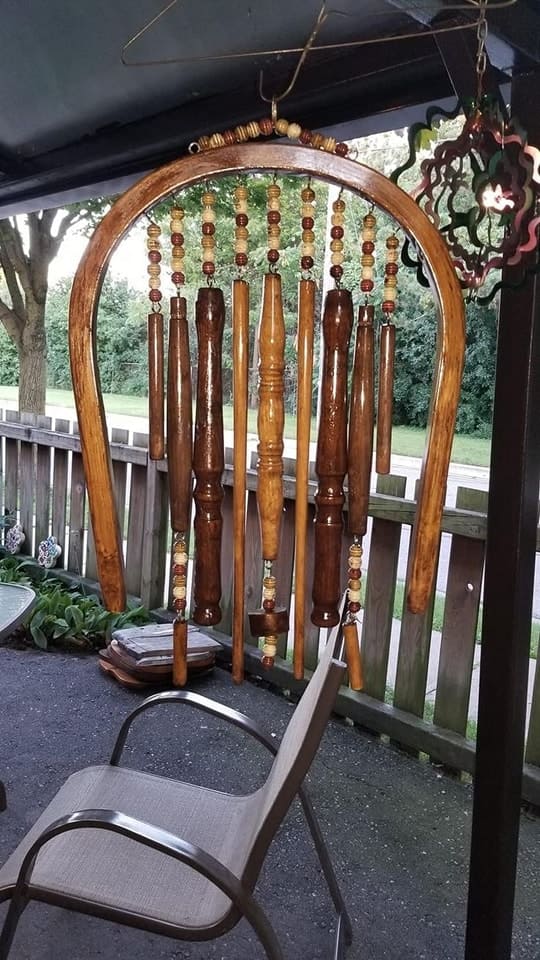 Recycled Chair Spindle Wind Chime