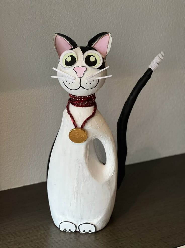 Recycled Detergent Bottle Cat Sculpture