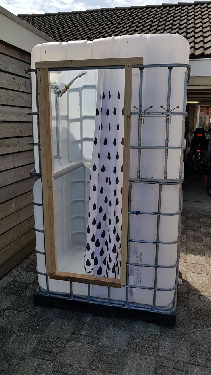 Recycled IBC Tank Outdoor Shower
