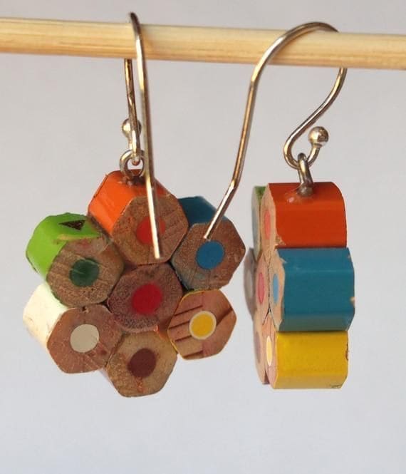 Recycled Pencil Earrings