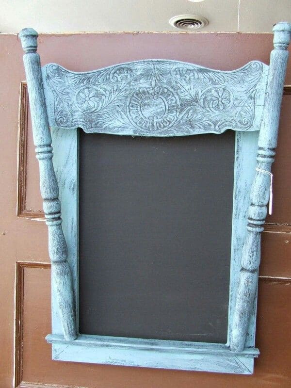 Repurposed Chair Back Chalkboard