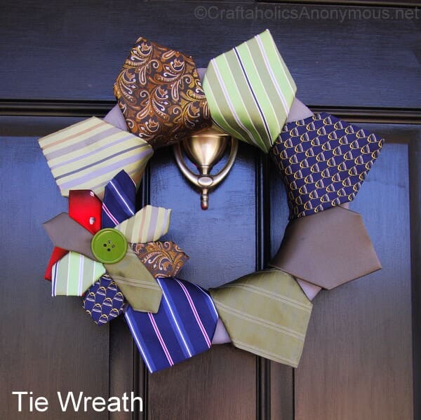 Repurposed Necktie Wreath