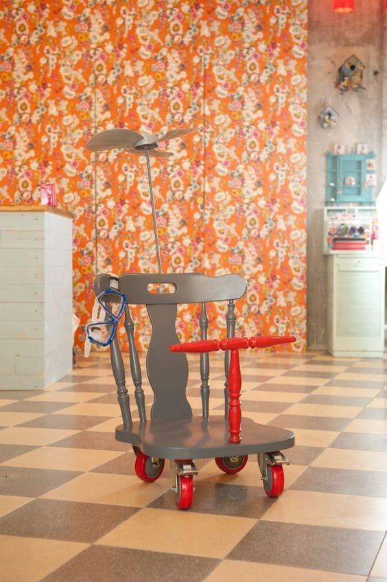 Repurposed Rolling Chair Scooter