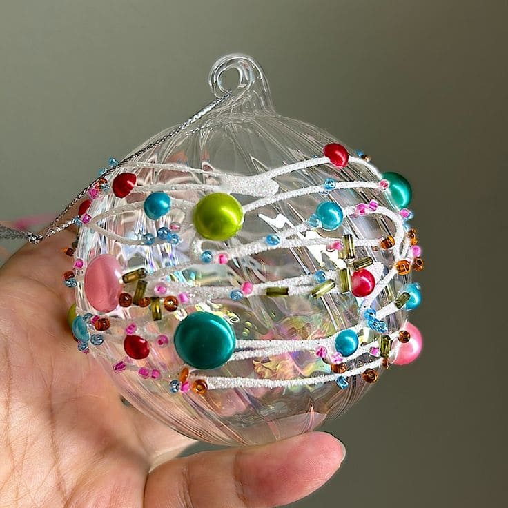 Retro Beaded Swirl Ornament