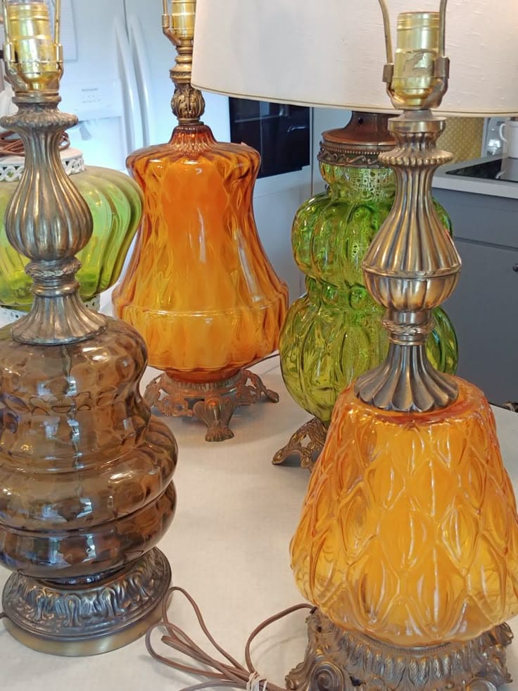 Retro Glass Lamp Collection Display