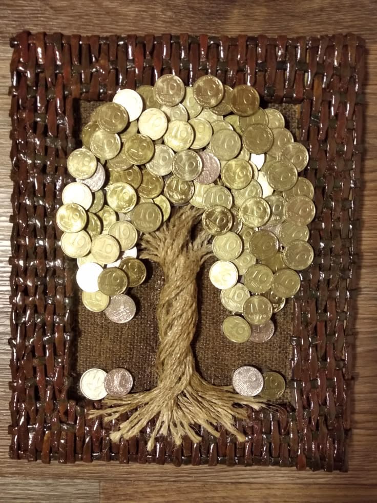 Rope and Coin Tree Art
