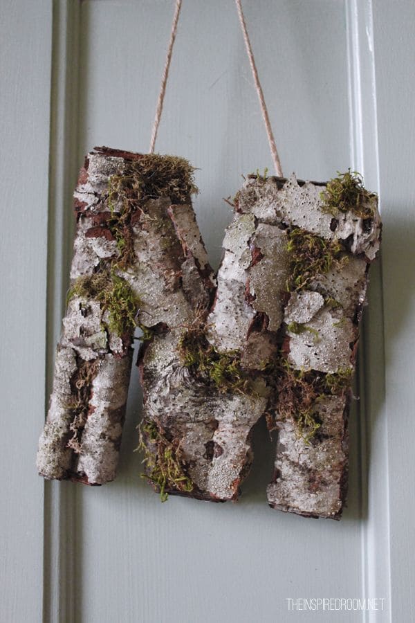 Rustic Bark Monogram Wall Hanging