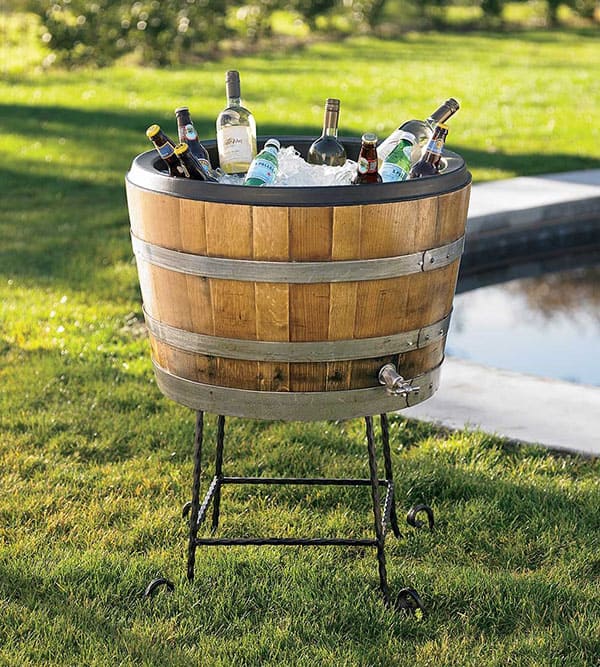 Rustic Barrel Beverage Cooler
