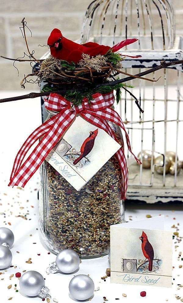 Rustic Birdseed Gift Jar
