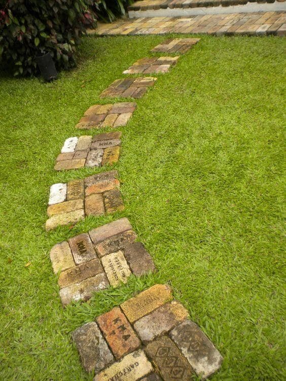 Rustic Brick Patchwork Path