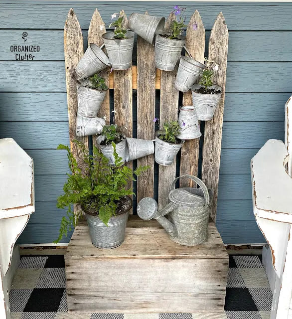 Rustic Bucket Wreath Planter Display