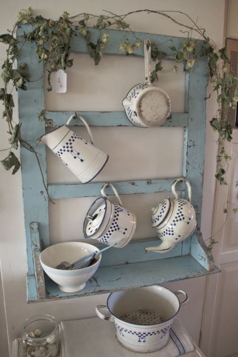Rustic Chair Back Kitchen Rack