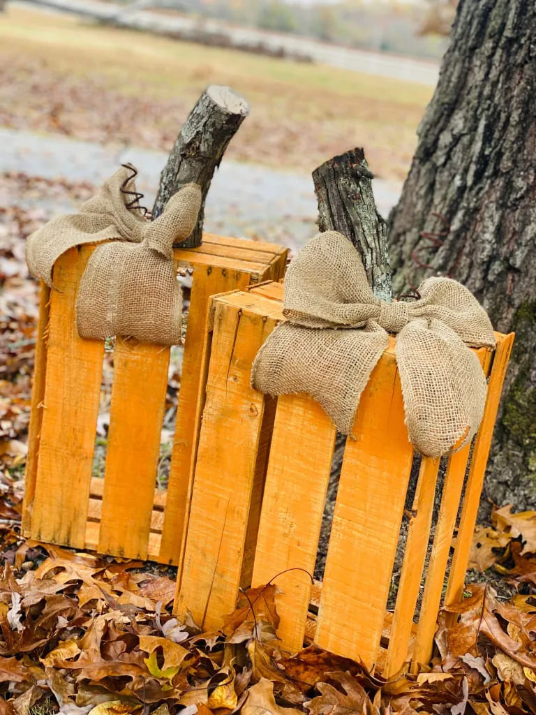 Rustic Crate Pumpkins for Fall Decor