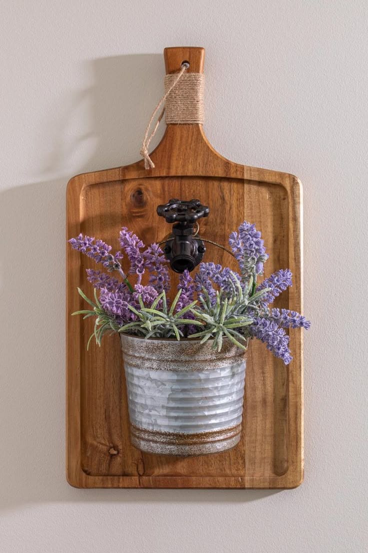 Rustic Faucet and Lavender Wall Hanging