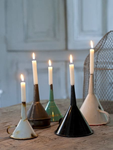 Rustic Funnel Candle Holders