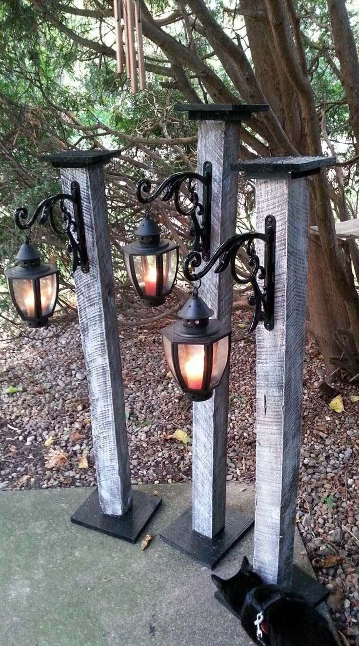 Rustic Garden Lamp Posts