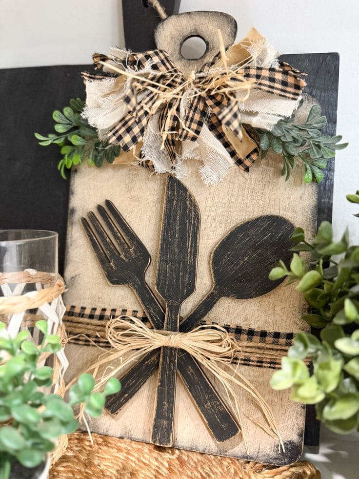 Rustic Kitchen Cutting Board Decor