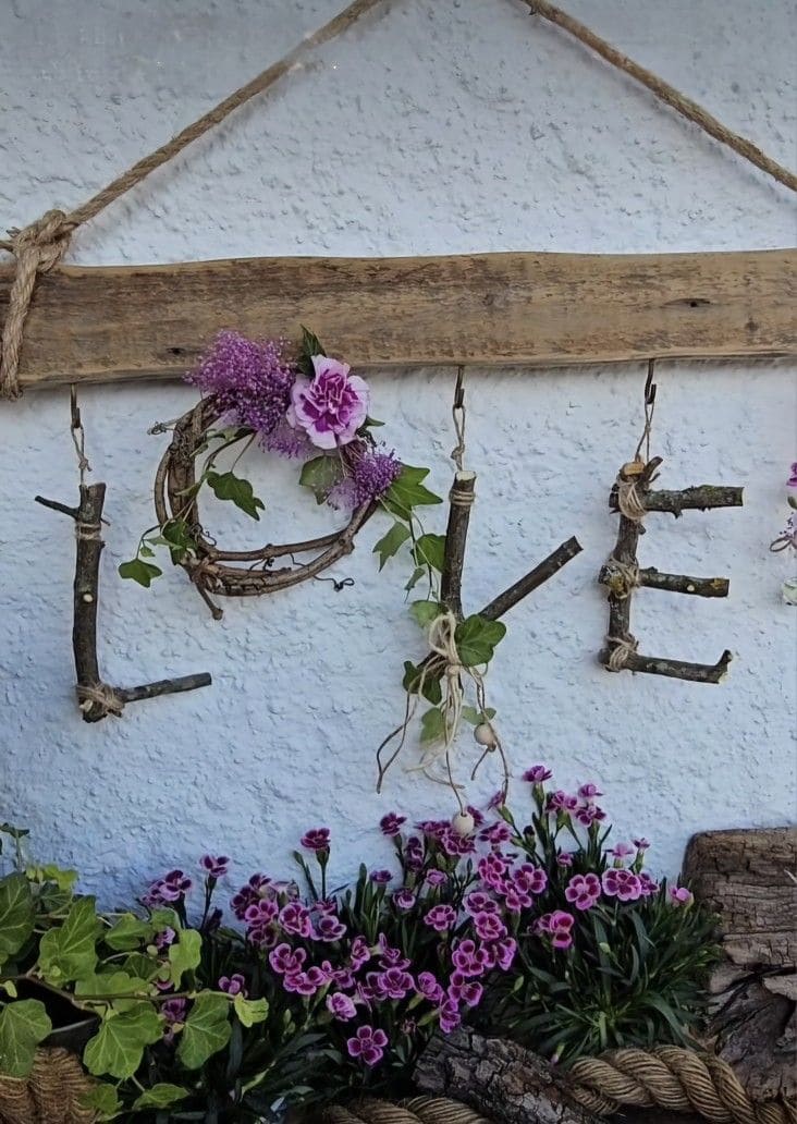 Rustic LOVE Twig Wall Sign