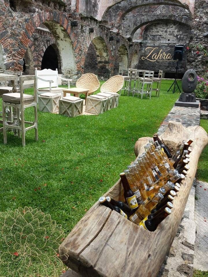 Rustic Log Drink Trough