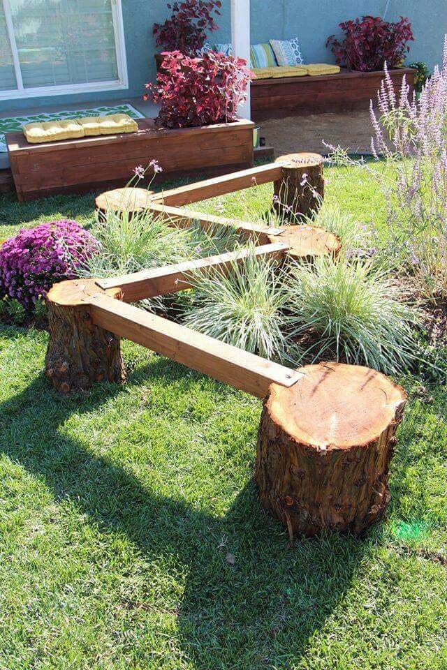 Rustic Log Garden Pathway