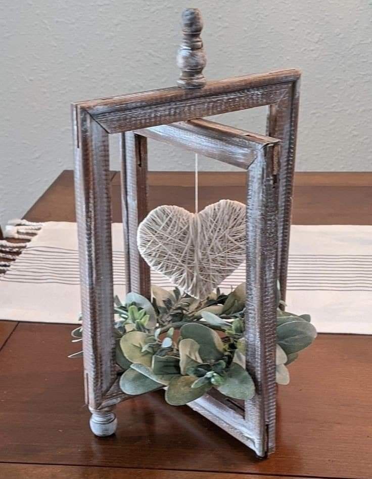 Rustic Spindle Frame Lantern