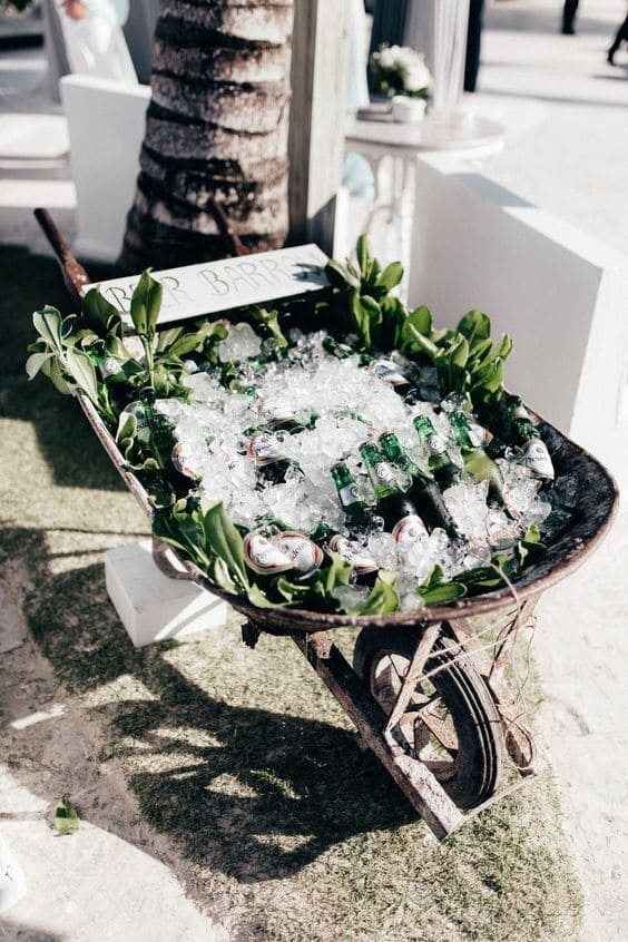 Rustic Wheelbarrow Drink Bar