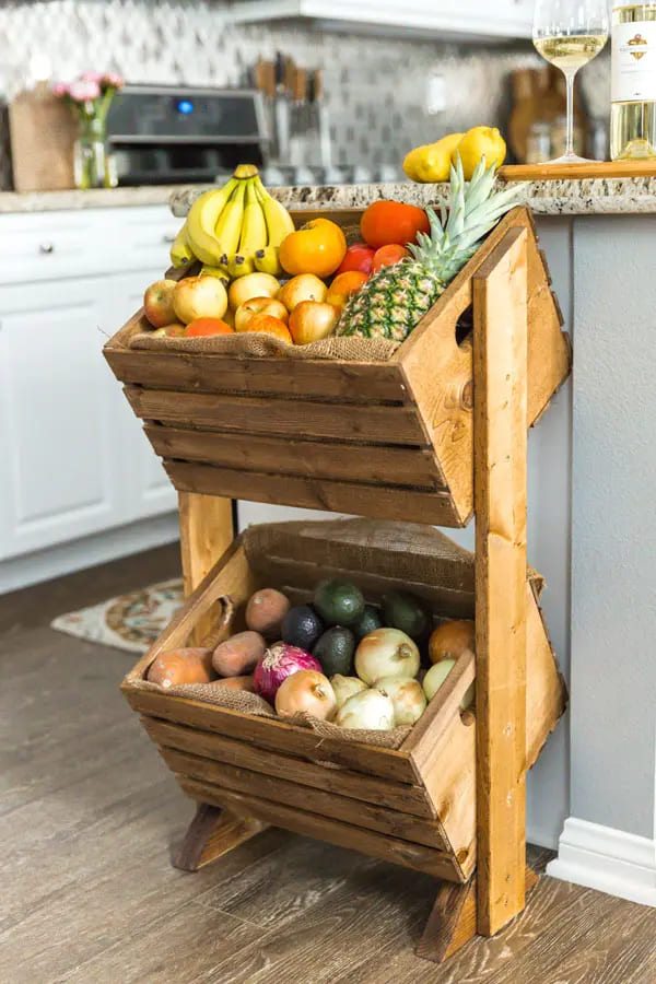 Rustic Wood Crate Produce Stand