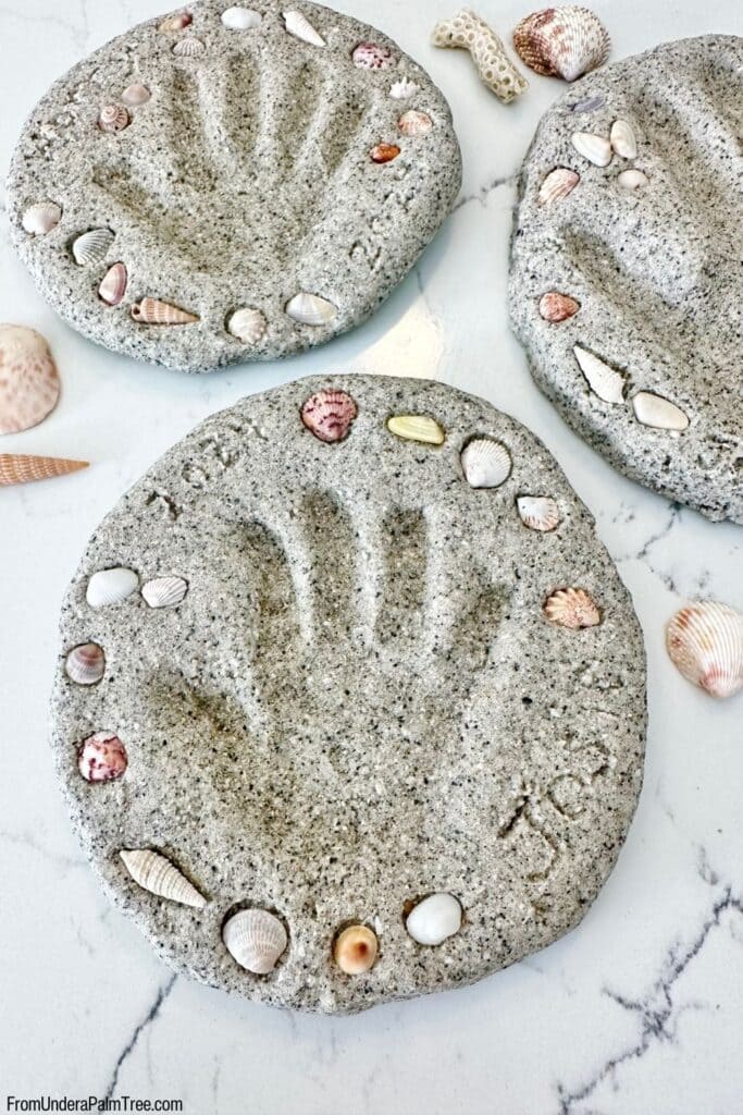 Sandy Handprint Keepsake with Shell Accents