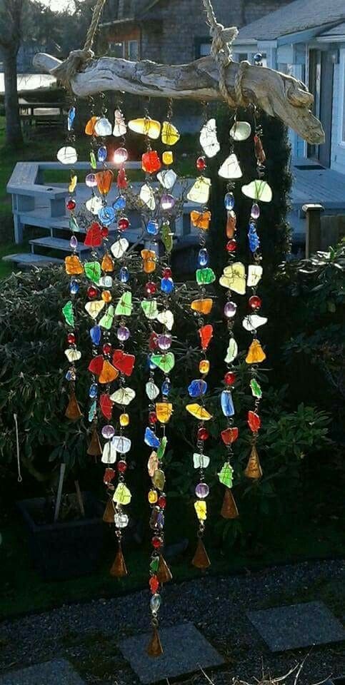 Sea Glass Driftwood Wind Chime