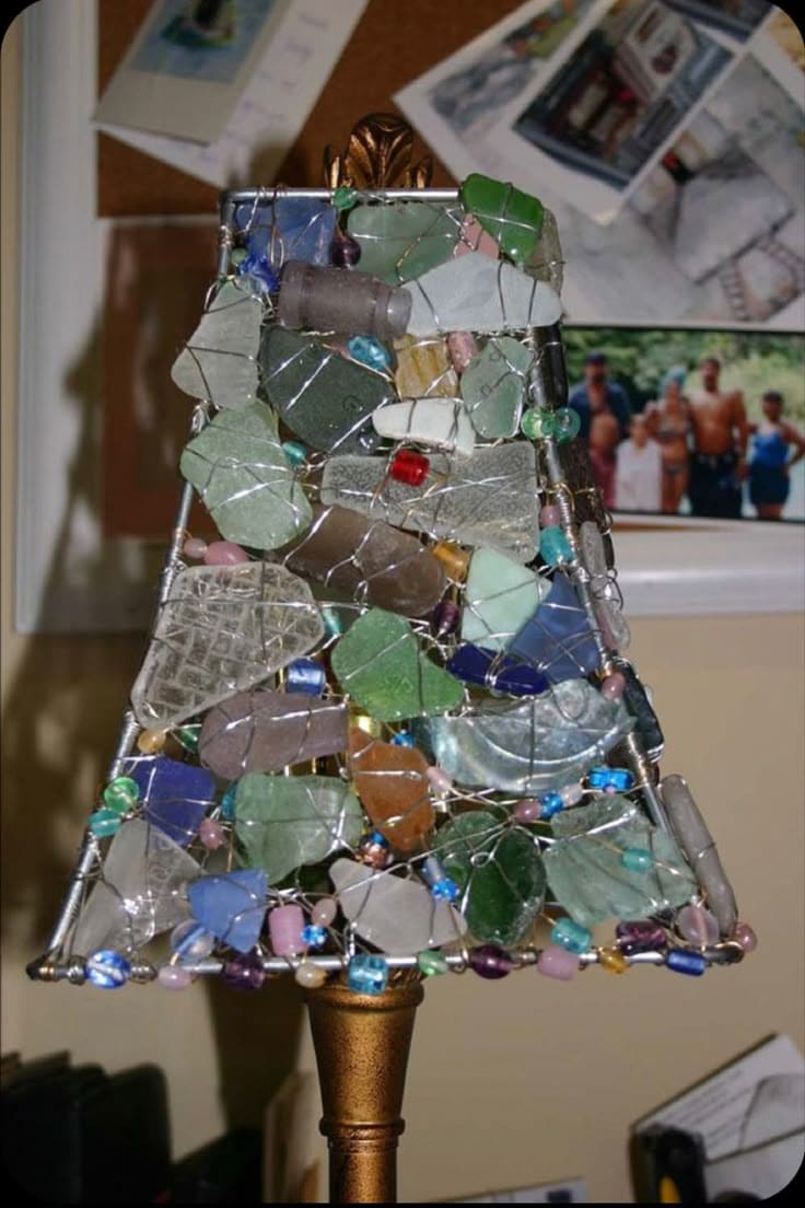 Sea Glass Mosaic Lampshade