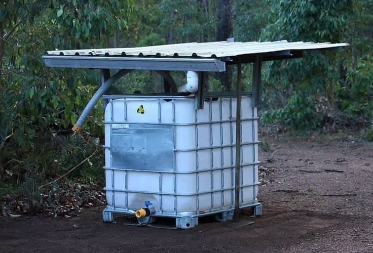 Sheltered IBC Rain Tank System