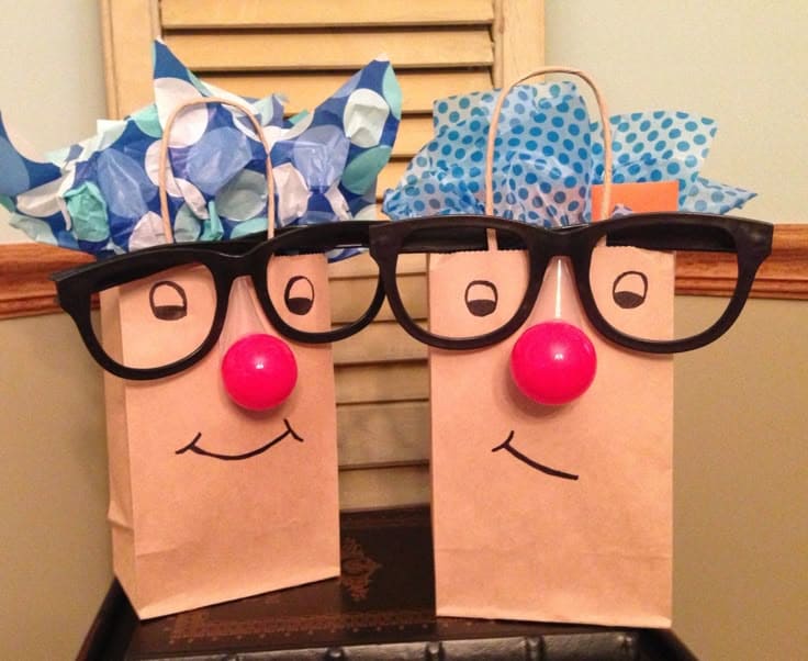 Silly Clown Face Gift Bags