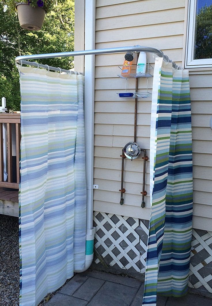 Simple Wall-Mounted Outdoor Shower