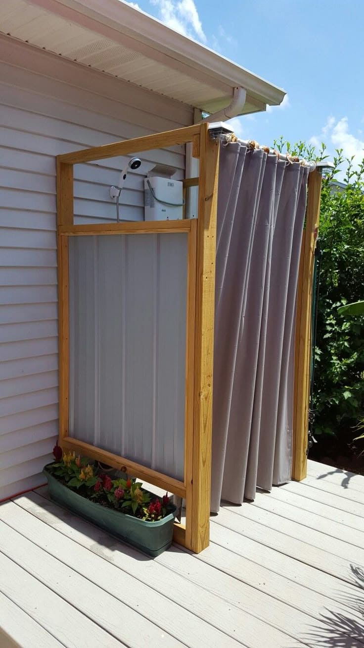 Simple and Smart Wall-Mounted Outdoor Shower