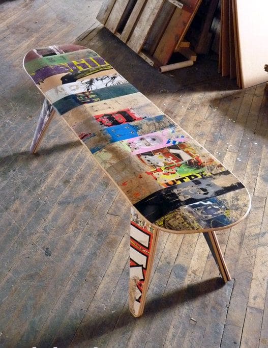 Skateboard Bench Table