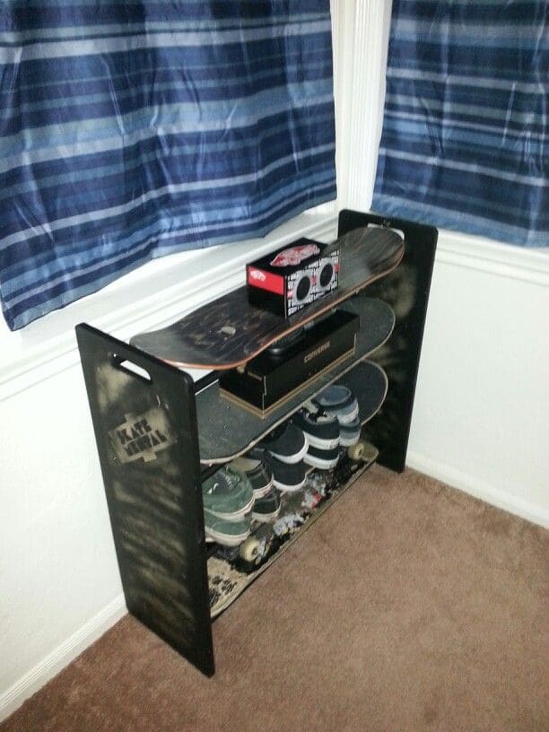 Skateboard Shelf Shoe Rack