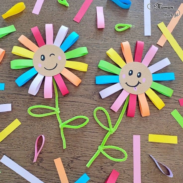 Smiley Paper Loop Flowers