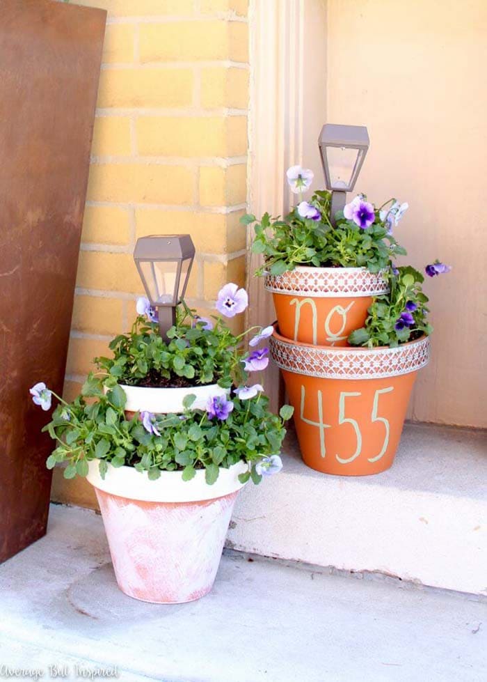 Solar Light House Planters