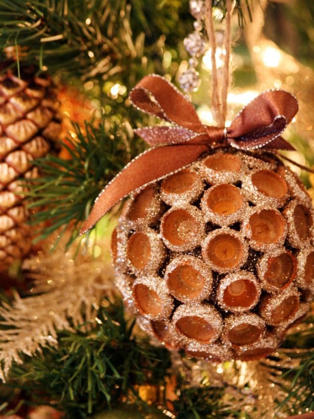 Sparkling Acorn Cap Ornament
