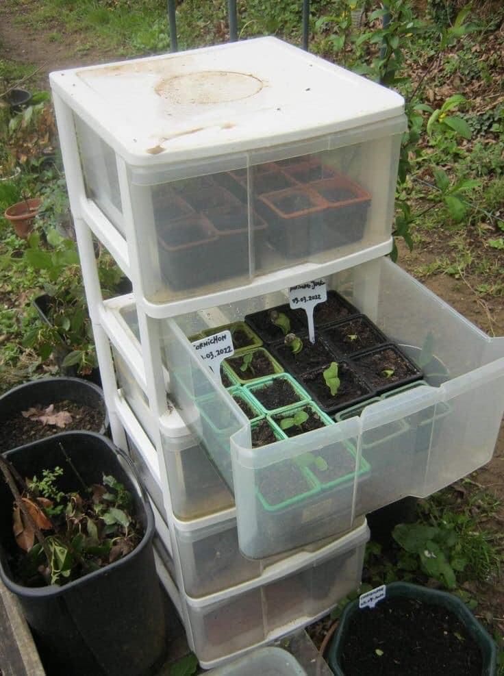 Stackable Drawer Greenhouse for Seedlings
