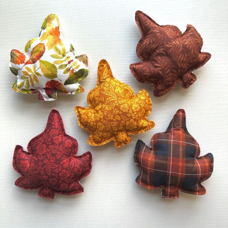 Stuffed Fabric Fall Leaves